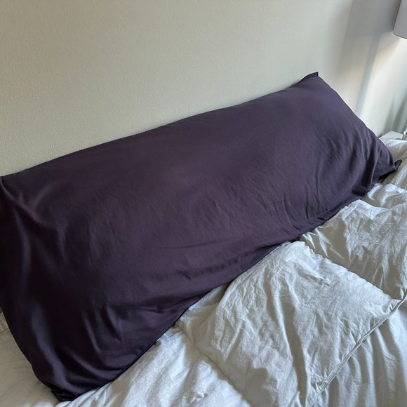 Eggplant Purple Body Pillowcase  – Microfiber Body Pillow Case Cover – 20" x 54" - Picture 1 of 2